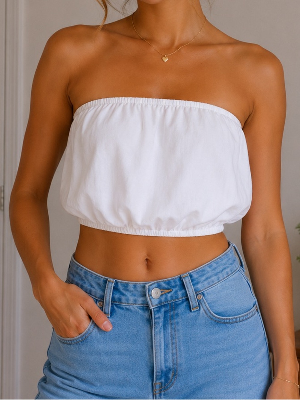 Brandy Melville white crop top size small cotton white top